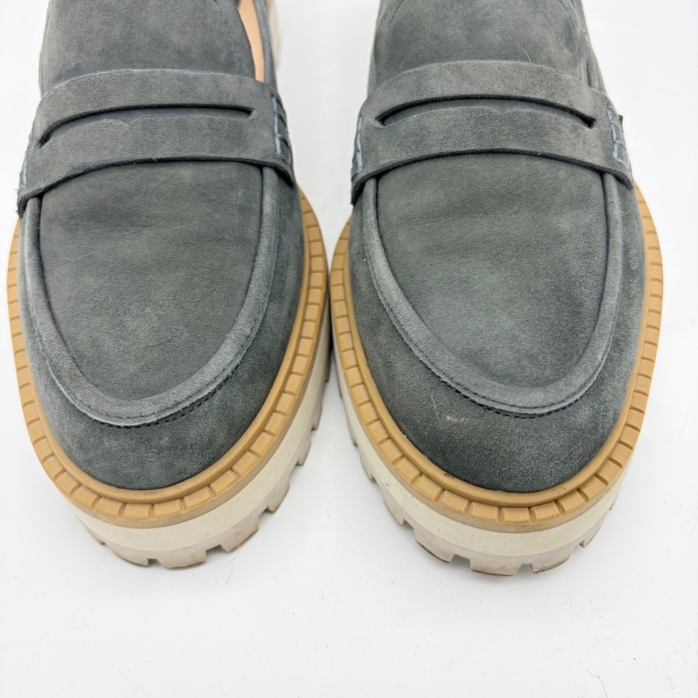 Vince Camuto Lt Green/Sage‎ Suede Platform Lug Sole Penny Loafers Womens 8.5M 39 - Picture 2 of 9